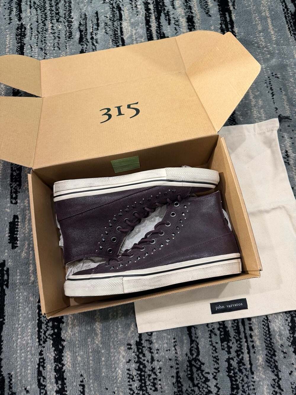 John Varvatos Men's Vulc Multi Stud Sneaker